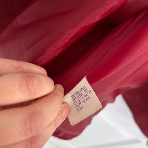 Eddie Bauer Vintage 100% Wool Blazer Pea Coat Red Size Petite XS Winter Ladies - Picture 8 of 10